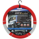 Auto stuurhoes rood / zilver PVC -power-
