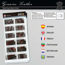 Auto stuurhoes zwart leer zwart steek 37-39cm