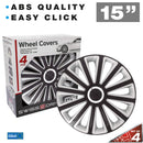 Wieldoppen 15" Alaska Zwart/Zilver