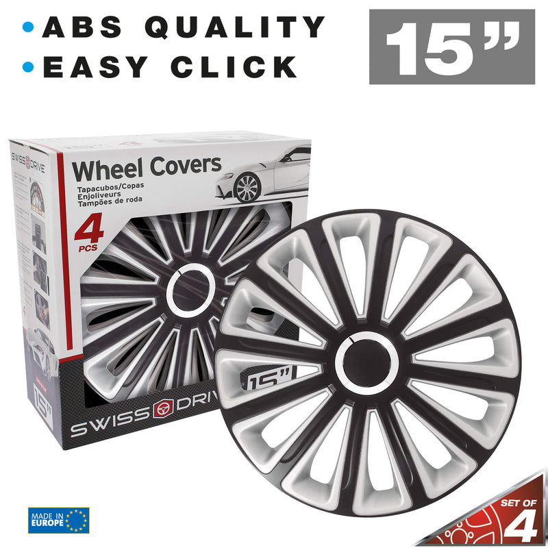 Wieldoppen 15" Alaska Zwart/Zilver