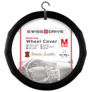 Auto stuurhoes zwart met Oranje stiksel 38cm